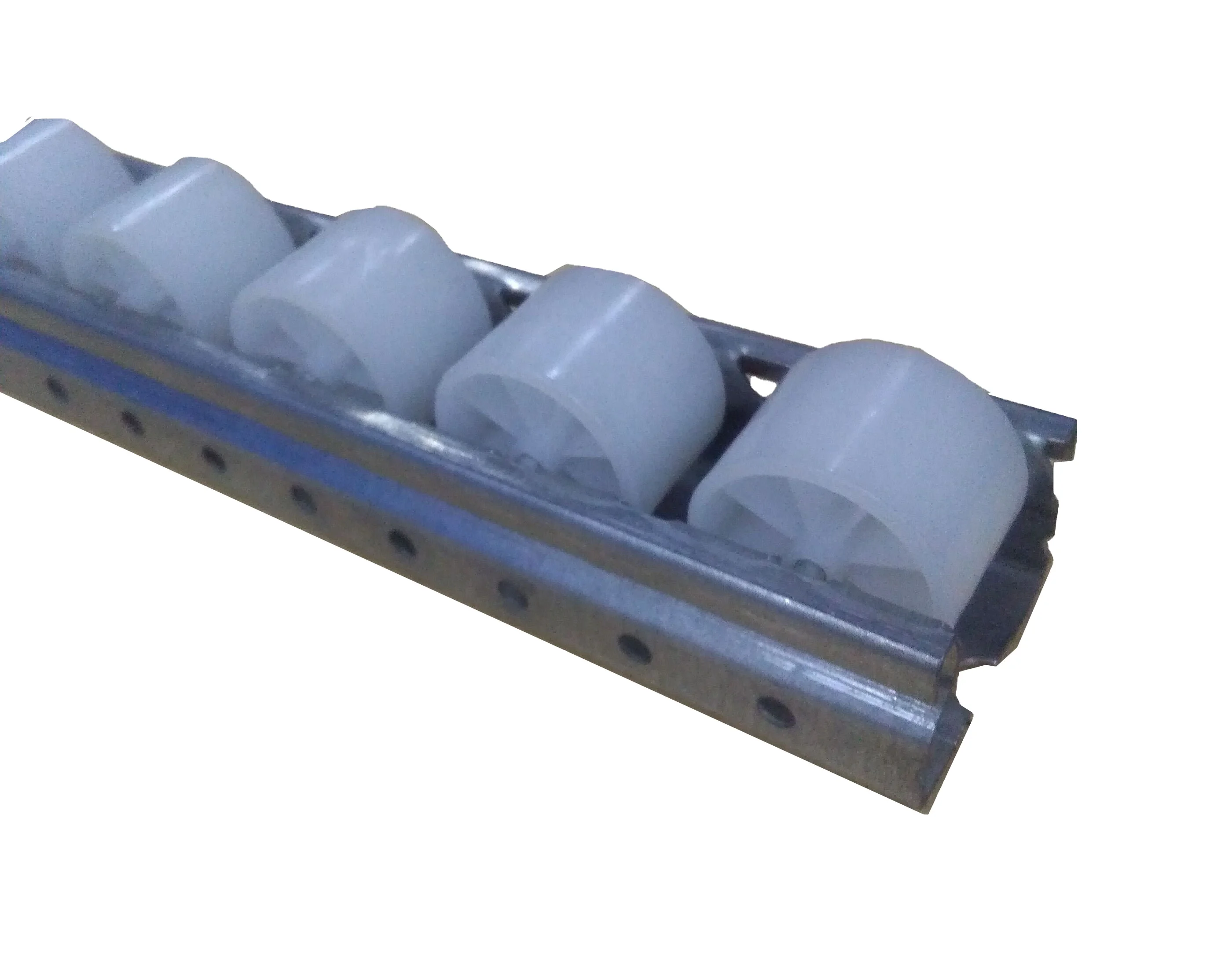 السكك الحديدية التدفق الصناعي ABS عجلات بلاستيكية placon البليت مسار الأسطوانة للمستودع FIFO انزلاق الرف نظام الرف