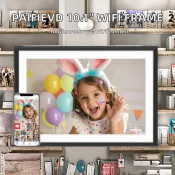 PAIFIEVD 10.1-Inch Smart WiFi Digital Photo Frame 1280x800 IPS LCD Touchscreen 32GB Memory Automatic Rotate MP3/MP4 Photo detail image
