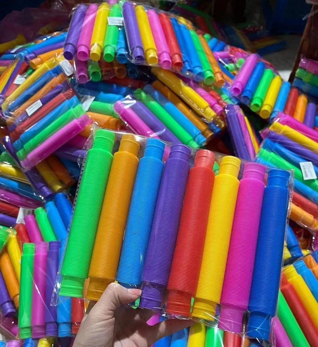 CHENQUE Light up LED Pop Tubes Party Favors Glow Sticks Birthday Sensory Fidget Toys for Kids Fine Motor Skills Toddler Toy