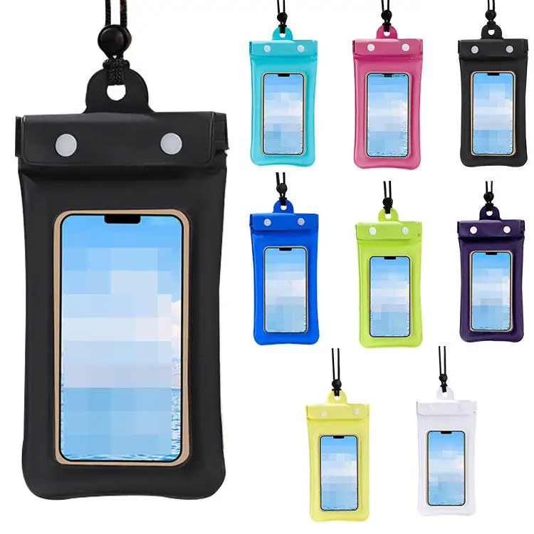 Universal Floating Transparent Waterproof Touchscreen Case With Lanyard Phone Sealing Bag_voghion.com