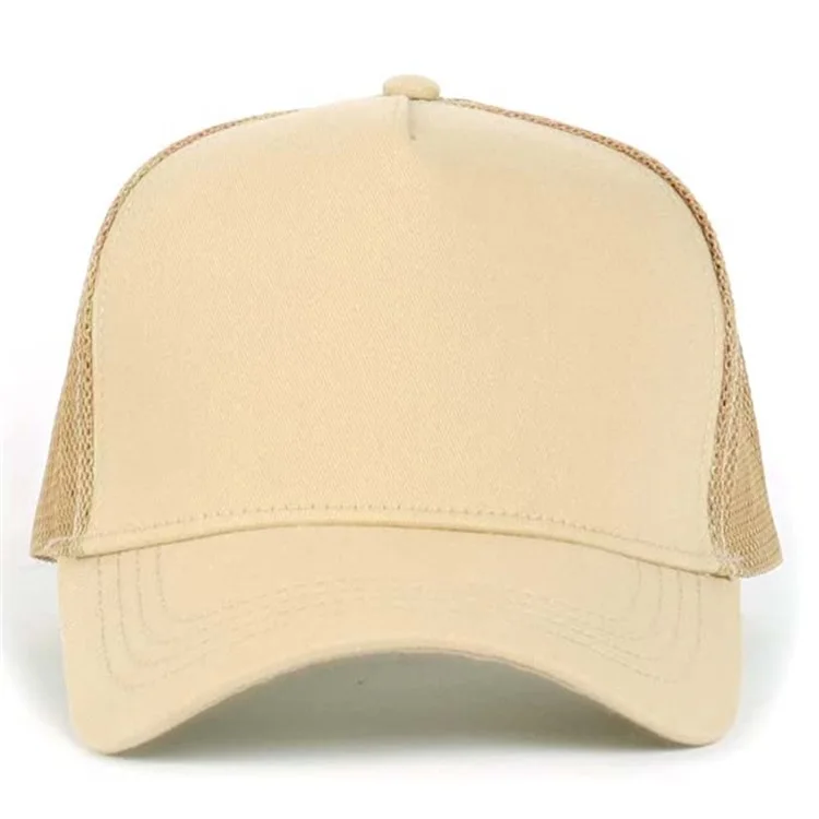 5 Panel Plain Mesh Cap Trucker Hat for Women Men