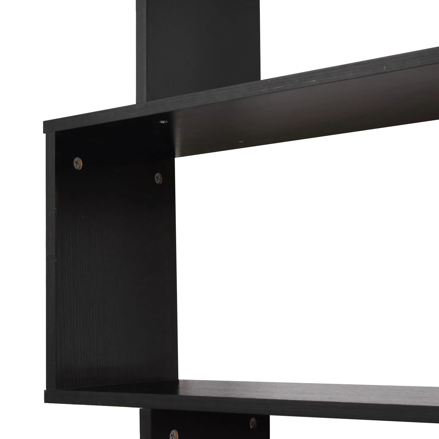 Black Bookshelf Asymmetrical Shelf Bookcases Wooden Cabinet Book Shelf Warehouse Book Shelves for Library