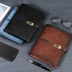 Notebook Manufacturer Wholesale Custom Loose Leaf A5 Notepad 100 Sheet 200 Pages Real Leather Journal Diary Notebook