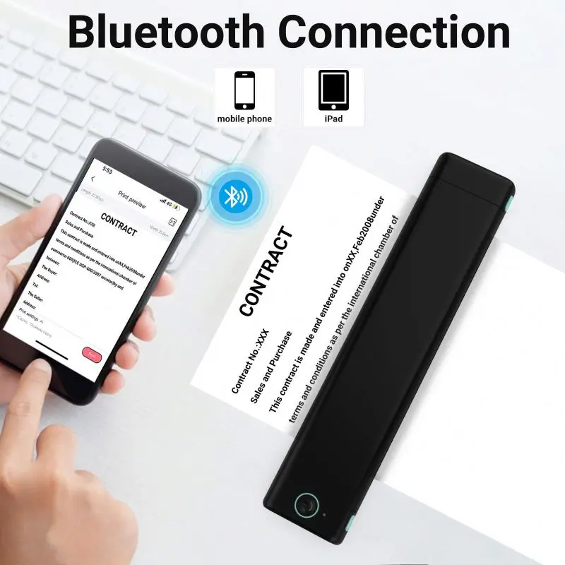 Phomemo New Arrival M08F Inkless Portable Mini Blue Booth Thermal A4 Printer on Business Trip