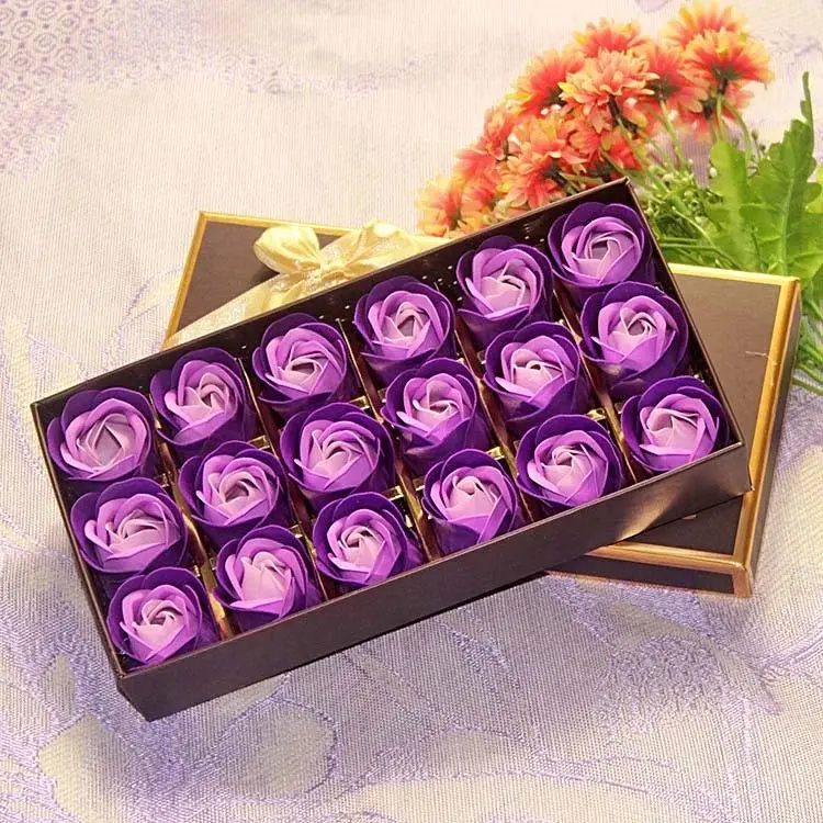 INUNION Popular 18 Pcs Soap Rose Flower Gift Box,Floral Scented Artificial Soap Rose Petals for Valentine's Day Christmas