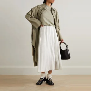 Clothing Manufacturers Custom Spring Autumn White High Waists Women Pleated Knit Tennis Skirt