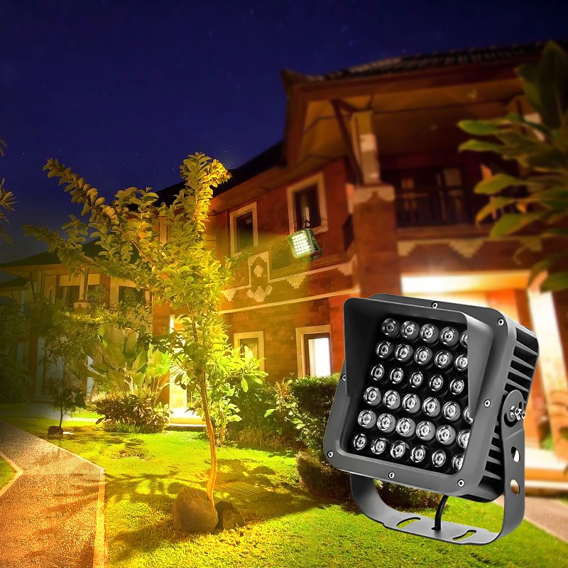 Full Color Waterproof Exterior Wall Floodlight 36w Colorful Tree Light Decoration RGB Outdoor Garden Landscape Spotlight