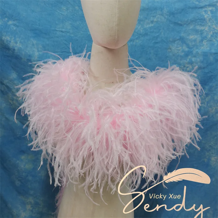 羽毛ドレス用ソフトセクシー6 Plyダチョウフェザーボア卸売人気