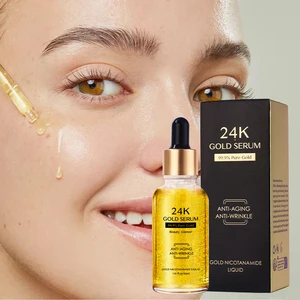 Private Label 30ml Moisturizing Hydrating Nourishing Natural Brightening Anti Aging Anti Wrinkle 24K Gold Facial Serum