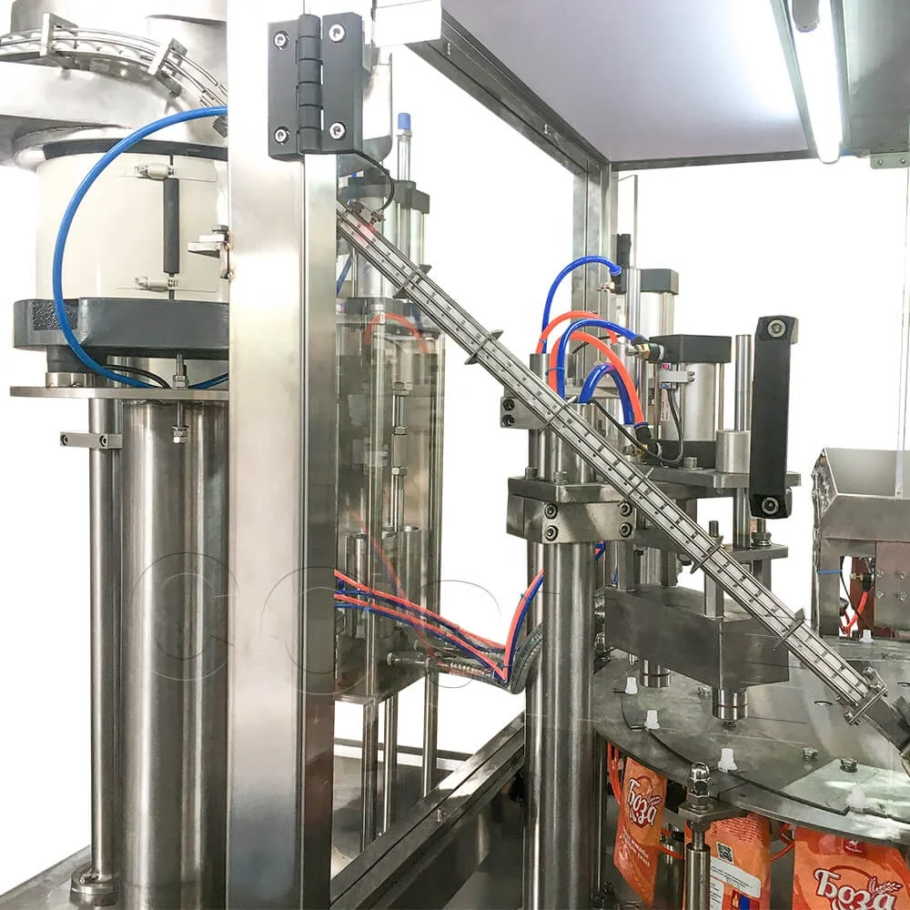Rotary Automatic Premad Spout Bag Doypack Suck Pouches Filler Drink Milk Filling Equipment and Capping Machine for Liquid Juice