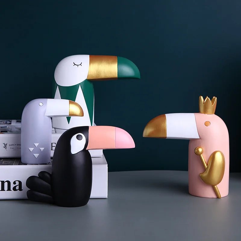 INS Style Resin Crafts Creative a Toucan Living Room Ornament Decoration for Home Decoration