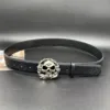 Sello de acero plateado con cabeza de calavera redonda - 110 cm
