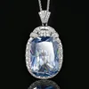White White Blue plated pendant with Chopin chain