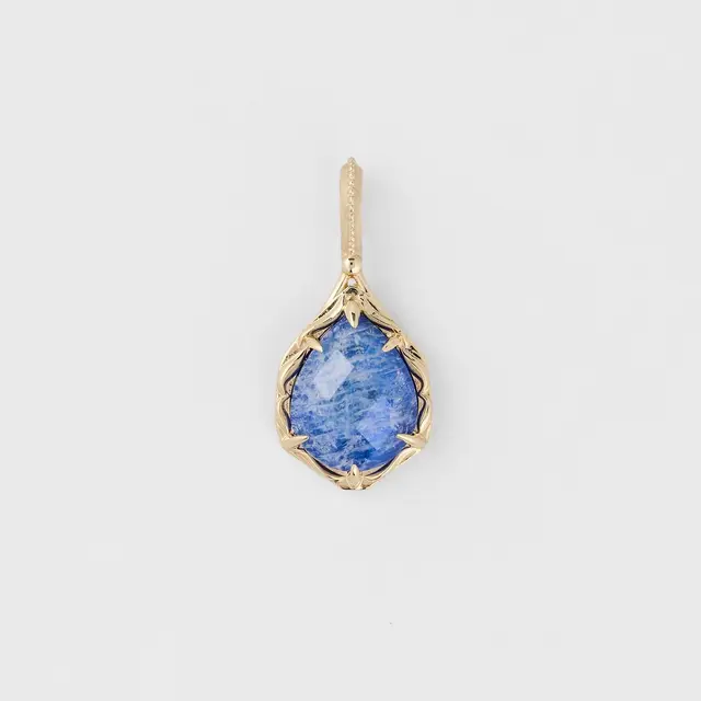 Exquisite Dual-Stone Pendant - Japanese Retro Elegance, S925 Silver 14K Gold Plated Necklace with White Crystal & Lapis Lazuli