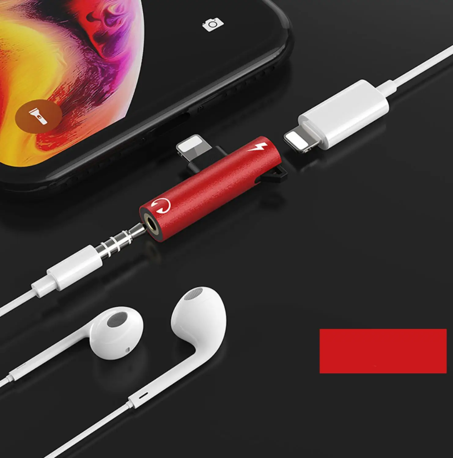 
 2 в 1 аудио наушники зарядный двойной адаптер разделитель для iPhone XR XS X 7 8 Plus для 3,5 мм разъем для наушников AUX Кабельный разъем  