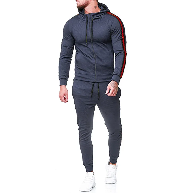 GELing Mens Tracksuit Zipper Gym Jogger Pants Sweatsuit Sports Casual Jogging Suit