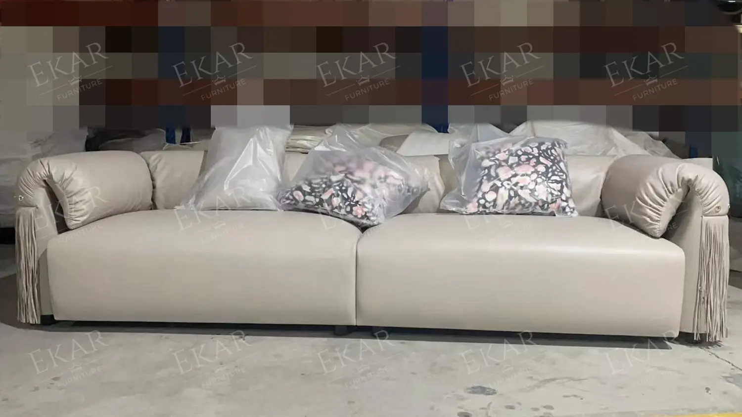 Pink Genuine Leather Chesterfield Sectional Sofa Set - Luxury Classic Modern Italian Comfort details