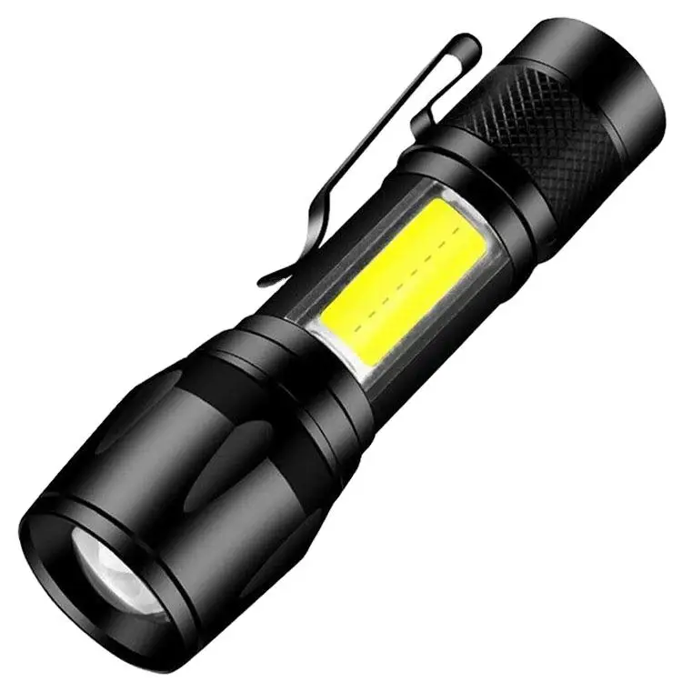 Portable EDC Promotional Rechargeable Super Bright Powerful Mini LED COB Tactical Torch Keychain Self Defense Flashlight