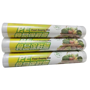Low price wholesale PVC/PE material cast food grade packaging film food cling film plastic wrap for kitchen