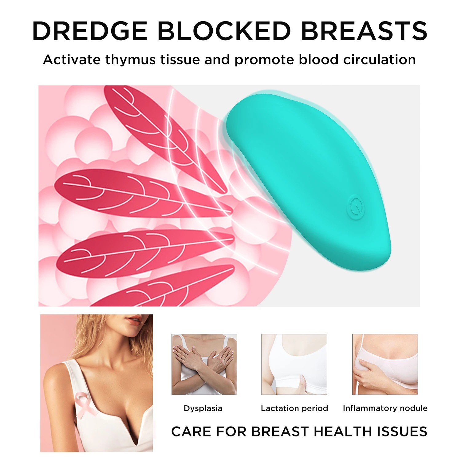 Soft Silicone C Shape Vibrator - Breast Lactation Massager, Waterproof Nipple Massager for Women, 10 Vibration Functions - Rose Soft Silicone C Shape Vibrator - Breast Lactation Massager, Waterproof Nipple Massager for Women, 10 Vibration Functions - Rose