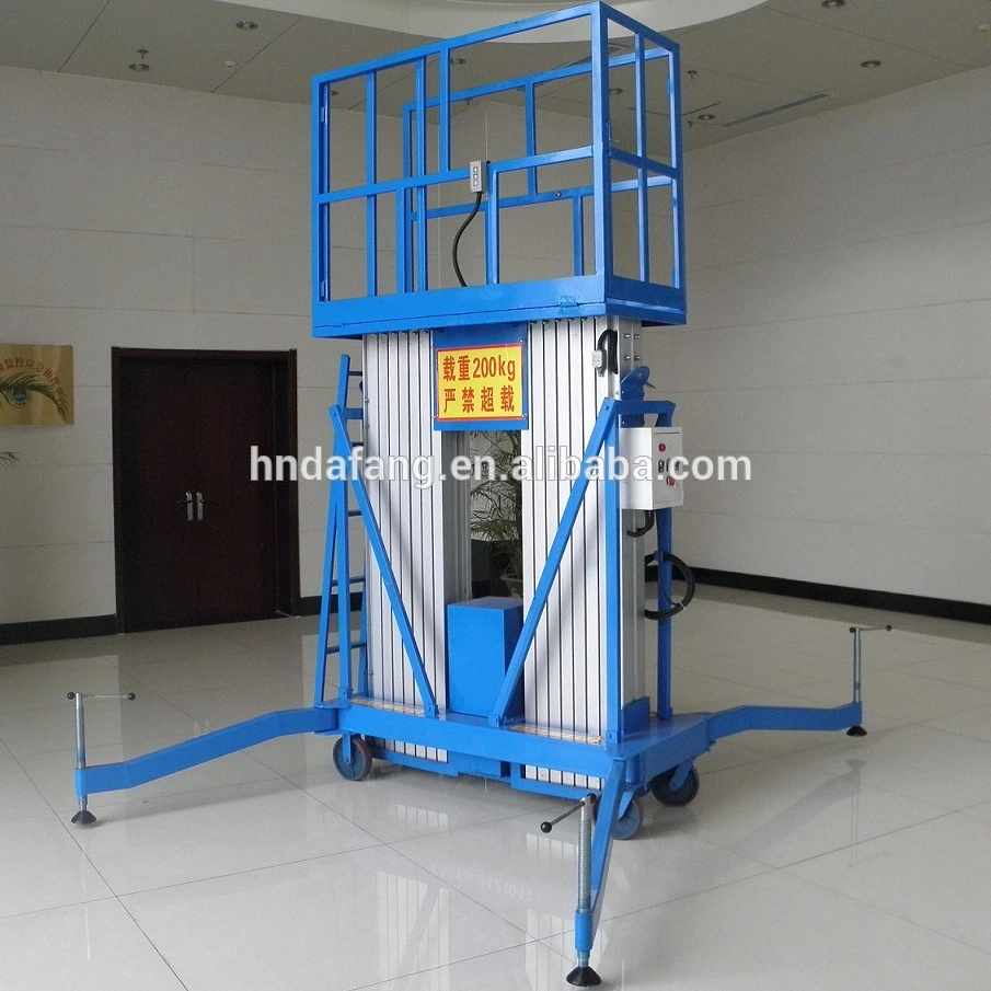 Types of Man Lift Type 12m Hydraulic Ladder Price Two Mast Aluminium Single Person Vertical Electric