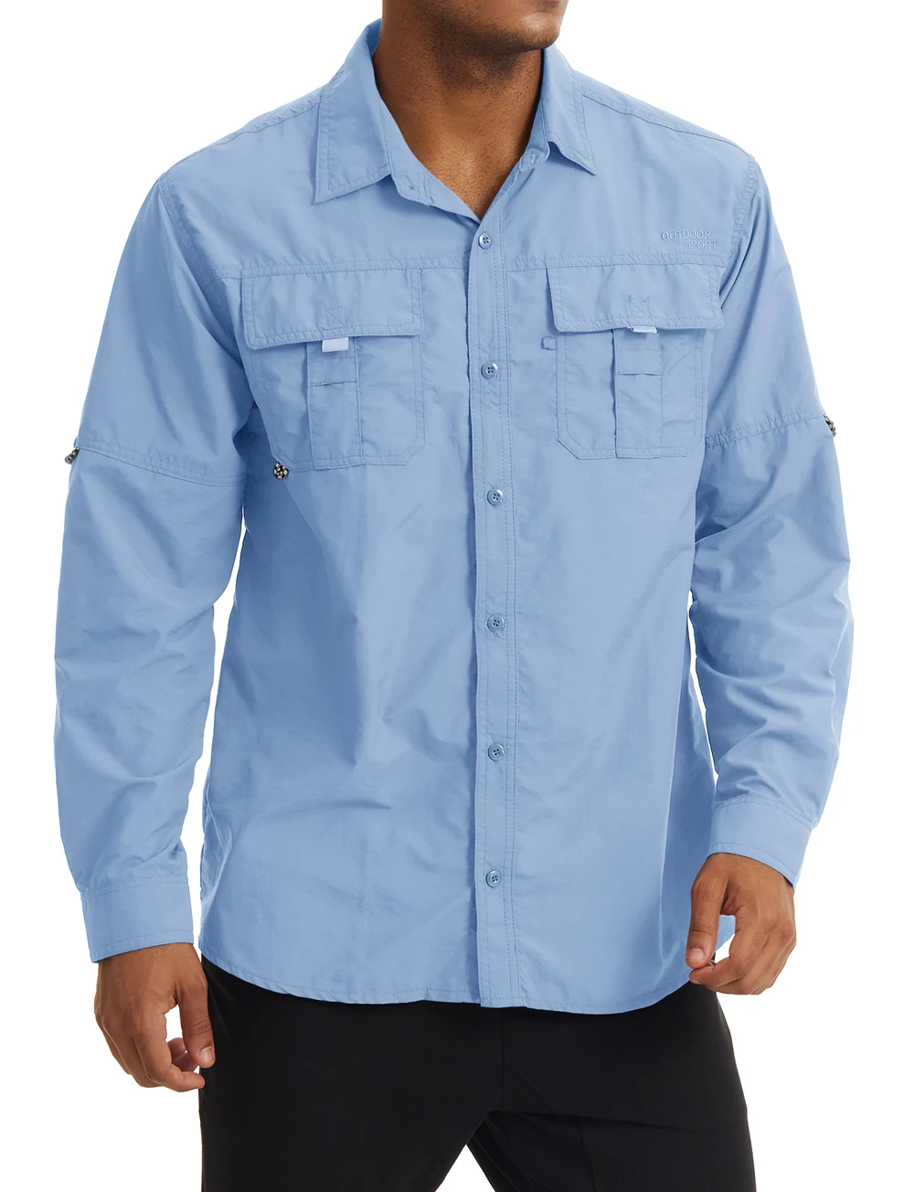 Wholesale Men's Nylon Fishing Shirt Quick Dry Tactical Hiking Shirts Long Sleeve Outdoor Cargo Shirt