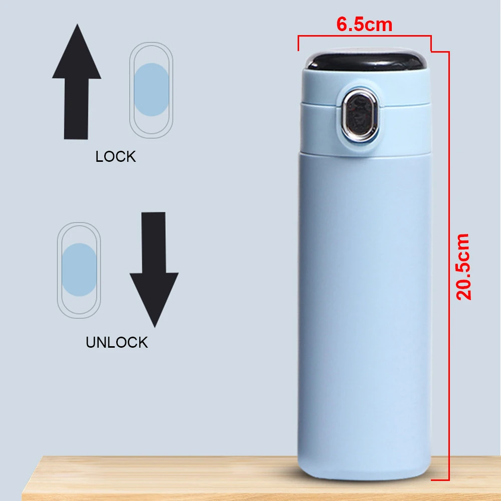 Replaceable Battery Led Temperature Display Stainless Steel Bounce Cup
