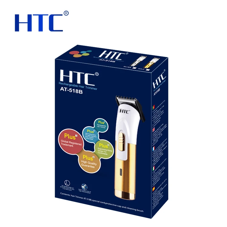 htc at 518b rechargeable beard trimmer silver