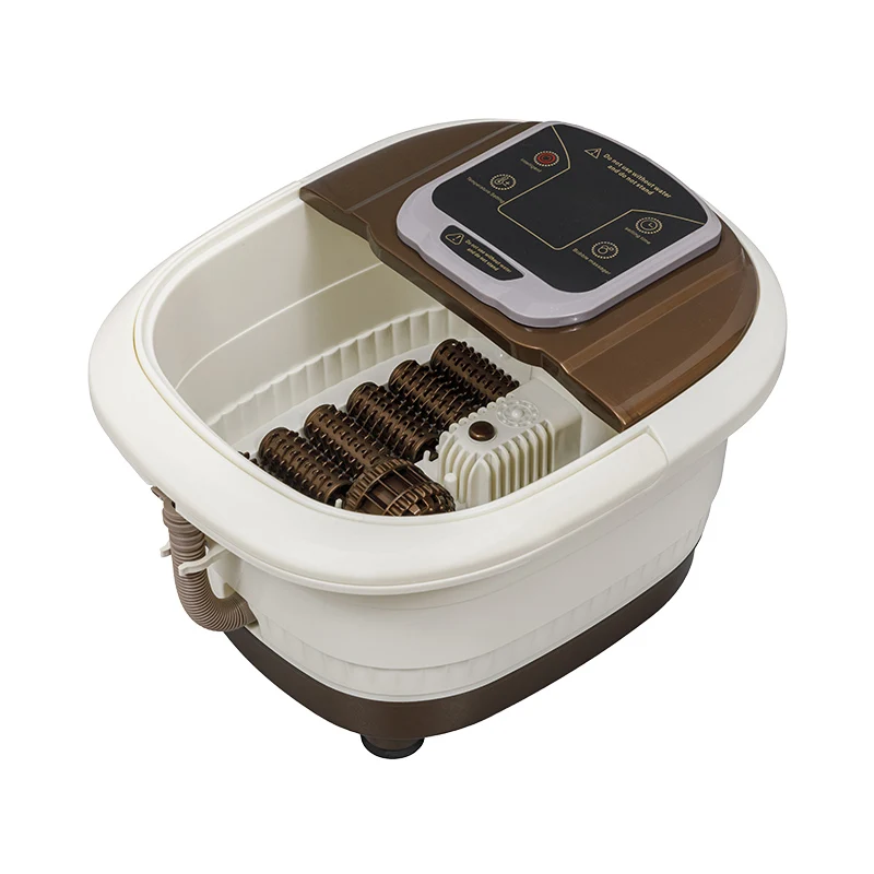 Senxiao Mains Soaker Foot Spa Massager with Heat Function Relaxing Water Days Reflexology Rollers for Foot Massage