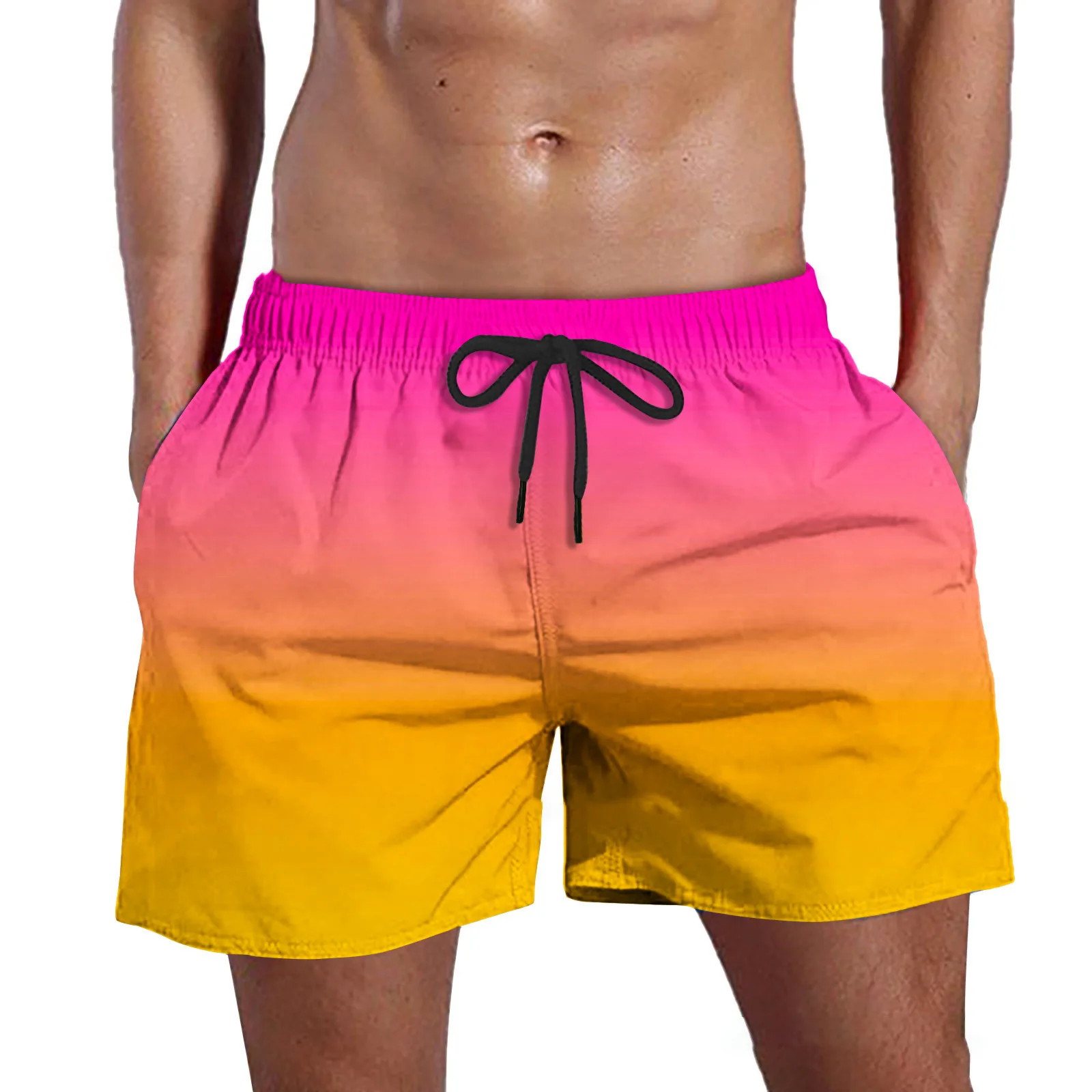 Custom  Men's Gradient Swim Trunks Summer Quick Dry Water Resistance Pocket Beach Shor Hawaiian Shor Men Summer915_voghion.com