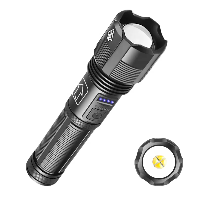 Asafee XHP50 LED Flashlight Tactical Waterproof Zoom Rechargeable 5 Modes Powerful Torch Light for Camping Aluminum Alloy Body