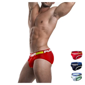 Custom logo Moisture Wicking Soft Cotton Sexy Solid Men Brief Mens Underwear Briefs Pump Underwear for Men