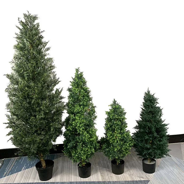 UNADRA Set Di 2 Alberi Di Cedro Artificiali Con Picchetto – 90cm, Cipressi Finti UV Resistenti Per Esterno E Interno