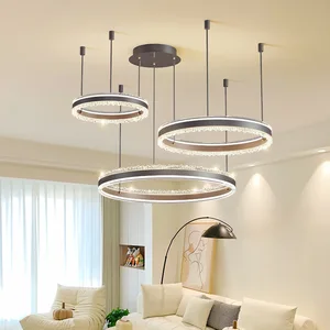 JACKSUN New Style Luxury Modern Living Room Pendant Lamp Simple Nordic Minimalist Ring Bedroom Chandelier Hanging Pendant Lights