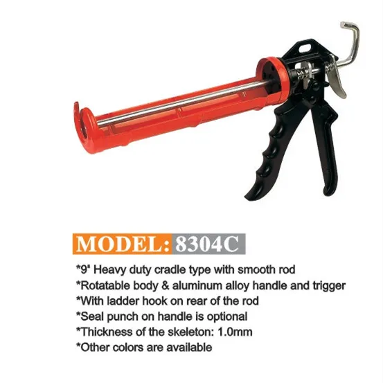 John Tools 8304c 9 Inch Heavy Duty Caulking Gun Red Low Temperature