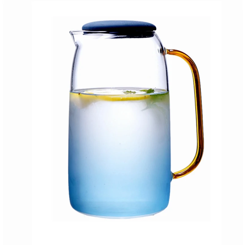 Pyrex Glass Pitcher Hand Made Mouth Blown Borosilicate Glass Pitcher with  Stainless Steel Lid From Chinese Supplier - China Glassware and Cafetera  price