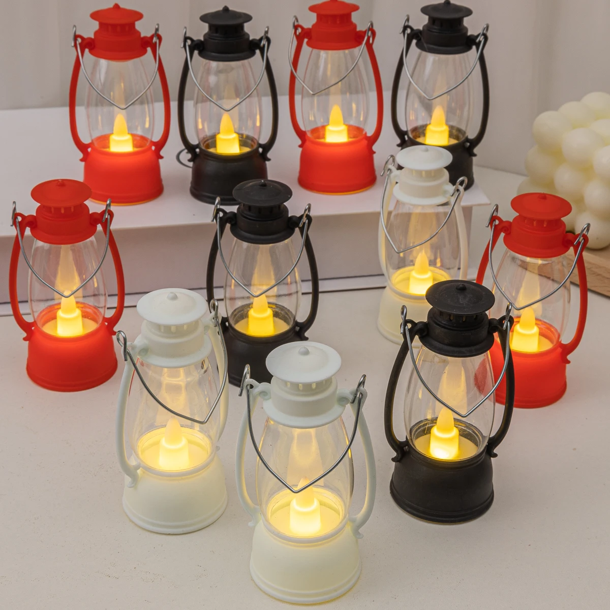 Plastic Small Lantern Flameless LED Candle Wind Light Outdoor Camping Party Decoration Light Holiday Home Decor LED Small Light