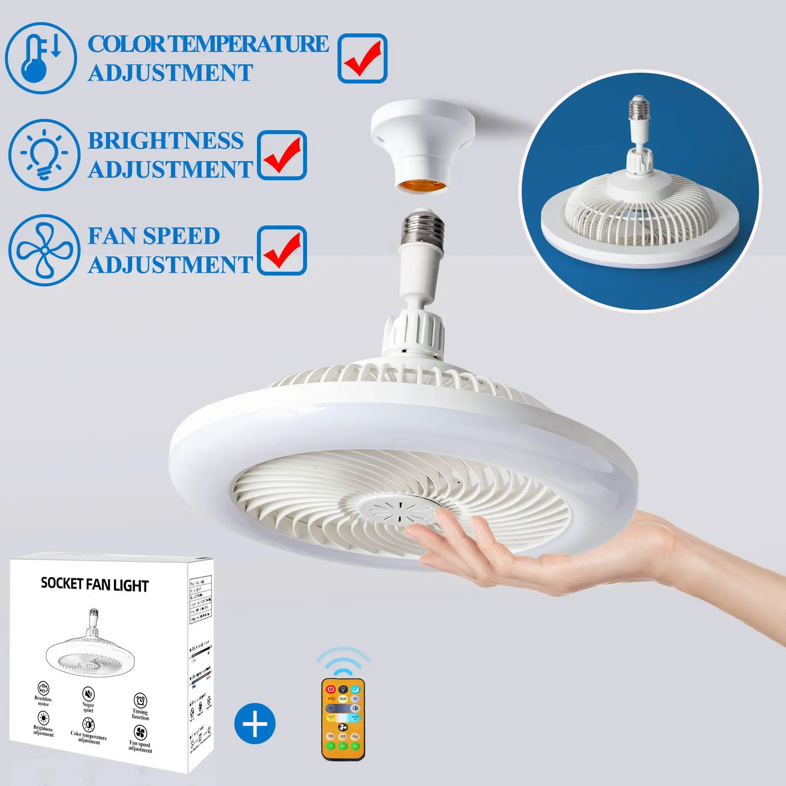 Ceiling Led Fan Light RGB Moving Head - Intelligent Dimming
