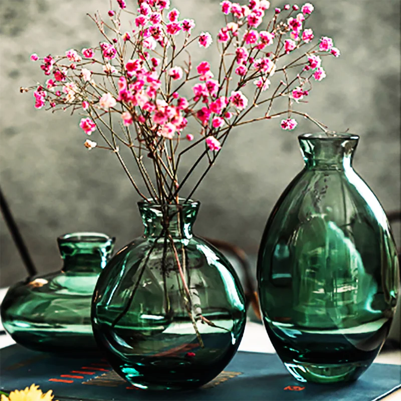 Luxurious Modern European Flower Glass Vase Set Colored Clear Wall Vase for Home Wedding Hotels Luxury Ins Artificial Flower Pot