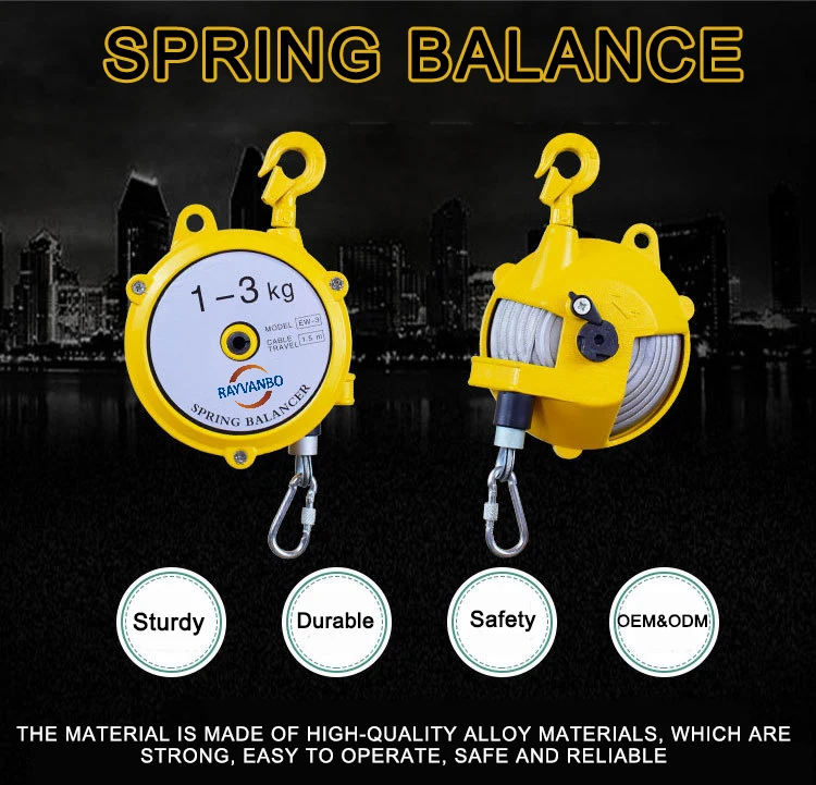 1.5m Stainless Steel Retractable Spring Balancer Zero Gravity Tool Balancers for Hanging Welder 1-120kg Capacity for Industrial