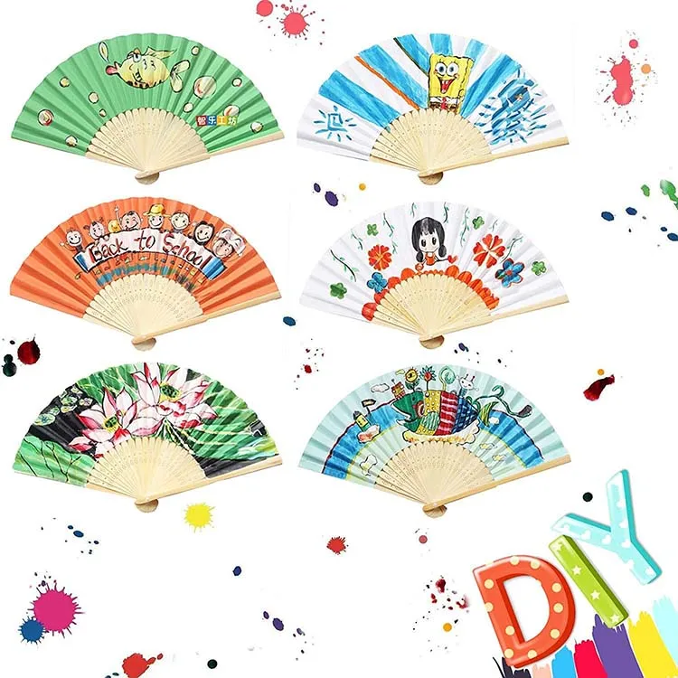 FQ Brand Summer Promotional Gift Portable Custom Printed Folding Logo Bamboo Hand Fan