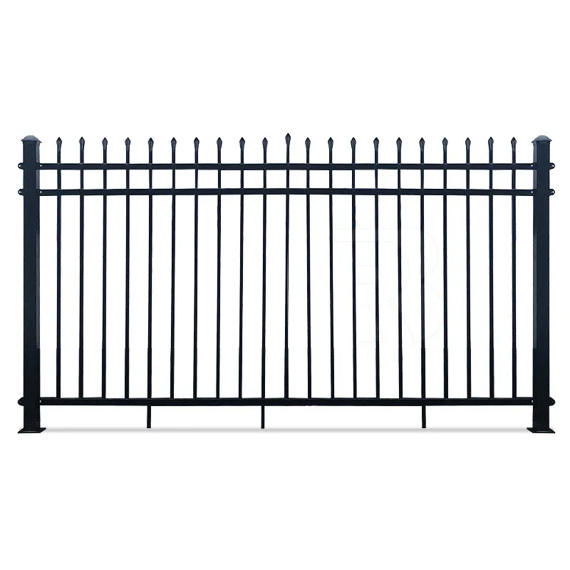 Easily Assembled Black Metal Fencing Panels