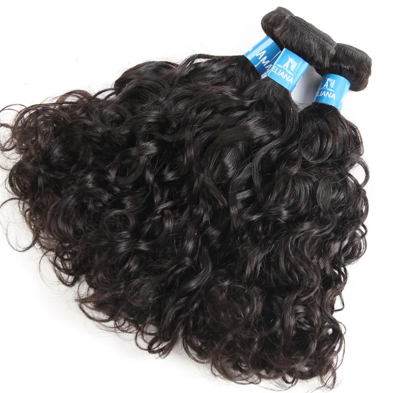 Factory Price Brazilian Cuticle Aligned Virgin Remy Human Raw Indian Temple Hair Water Wave Curly Weave Bundles Hairstyles