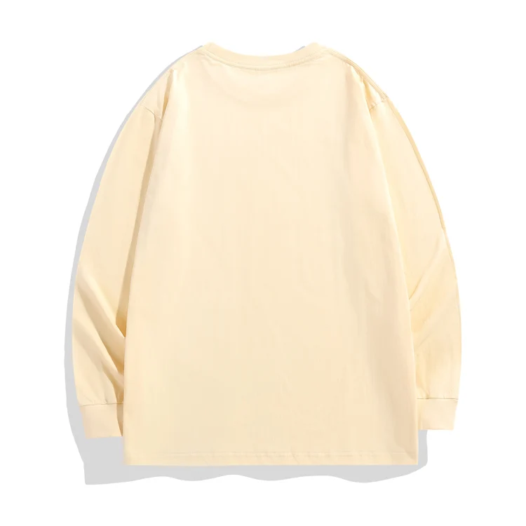 Fashion Custom Embroidered Oversized Sweatshirt Pullover 100%cotton High Quality  Long Sleeve Solid 