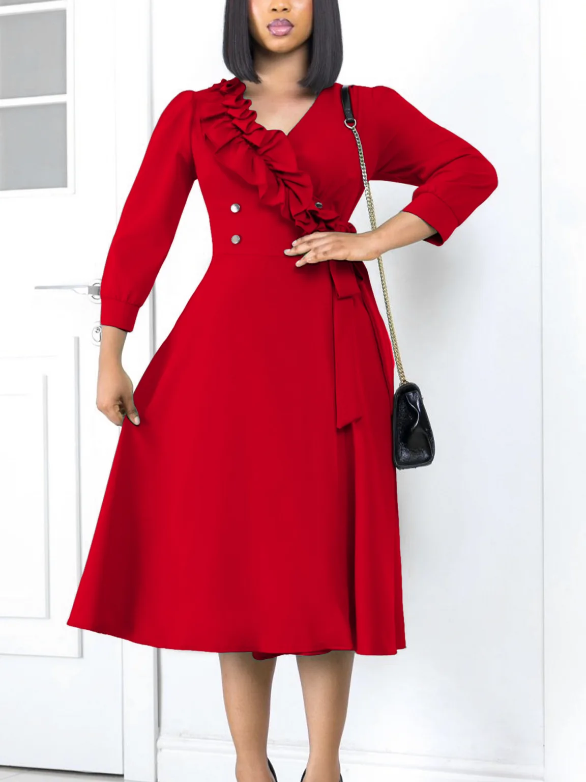 Plus Size Career Official Dresses For Ladies Women Office Wear Business ...