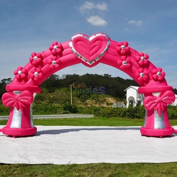 Custom Logo inflatable arches wedding inflatable arch entrance heart-shaped inflatable archway blow up wedding gate