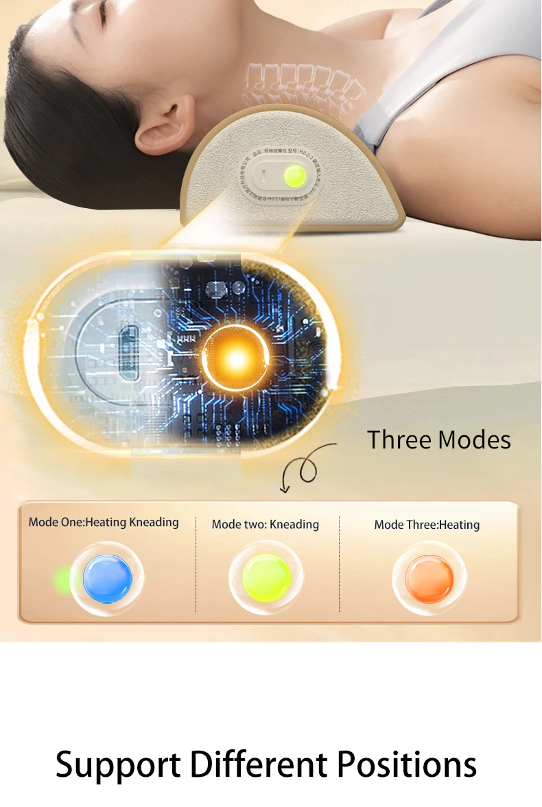 Electric Neck Massage Pillow Vibration Head Massage Pillow Cervical Spine Support Cushion