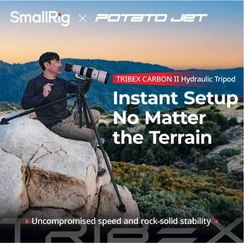 Smallrig 5755 Professional Carbon Fiber Tripod Kit with Potato Jet TRIBEX Design 6000 Load Capacity Portable for Digital Camera detail image
