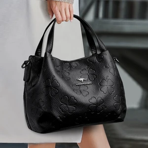 Fashionable Printed Design Women's Tote Bags Large Capacity Shoulder Bag Customized Brand Handbag for Middle-aged Luxury Wallet