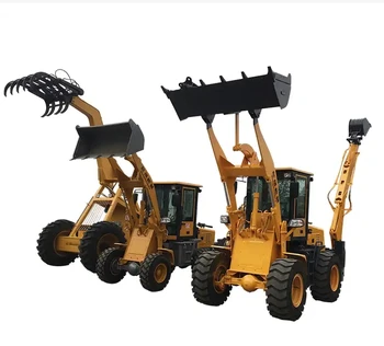 Construction equipment mini 4x4 wheel loader 9500kg articulated backhoe loader diesel wheel backhoe excavator loader